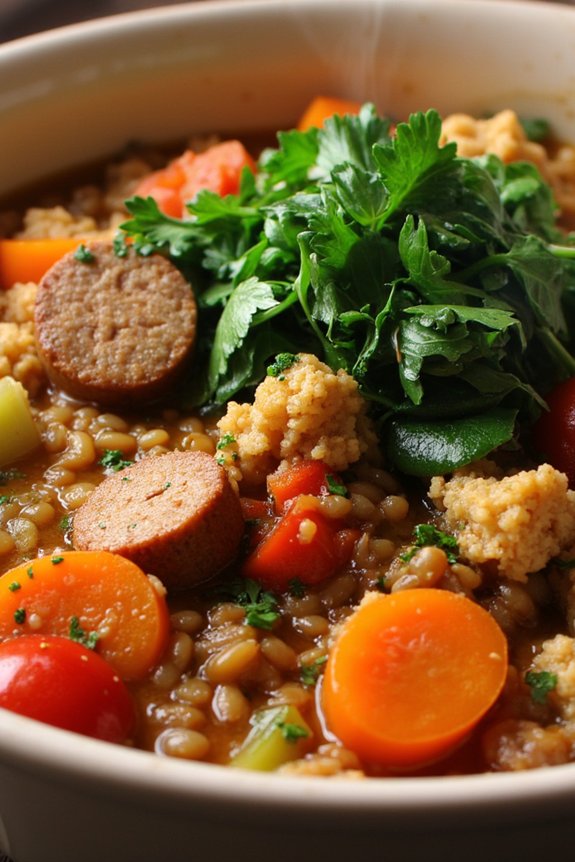 hearty sausage lentil stew