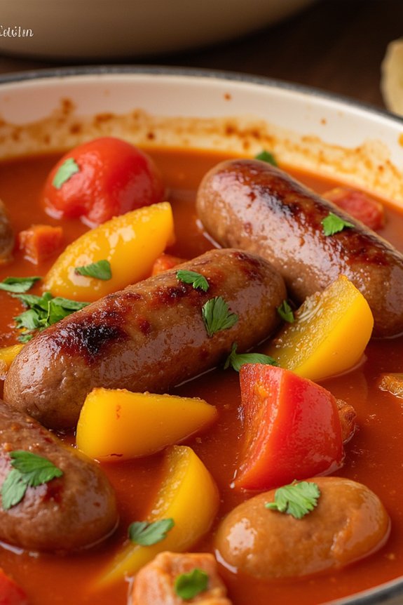 hearty sausage pepper stew
