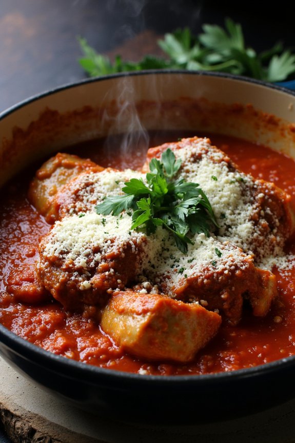 hearty slow cooked beef marinara