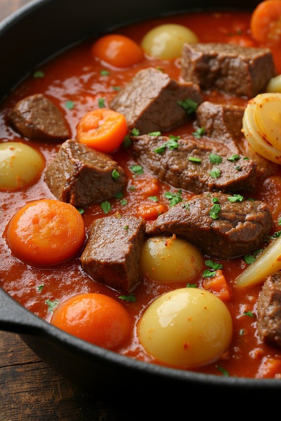 hearty slow cooked beef stew