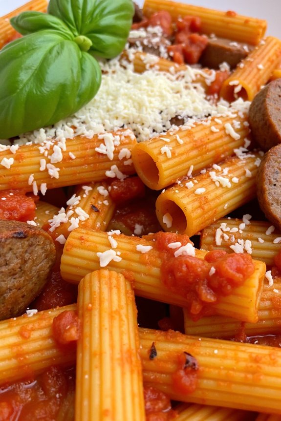 hearty spicy sausage pasta