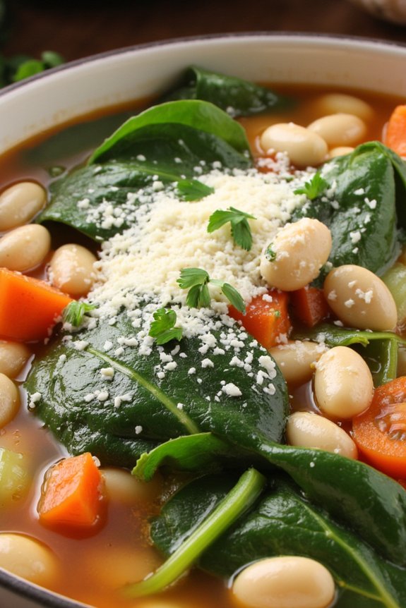 hearty spinach bean stew