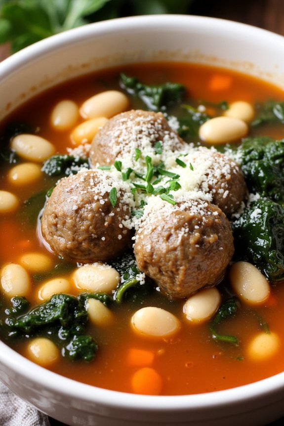 hearty tuscan meatball soup
