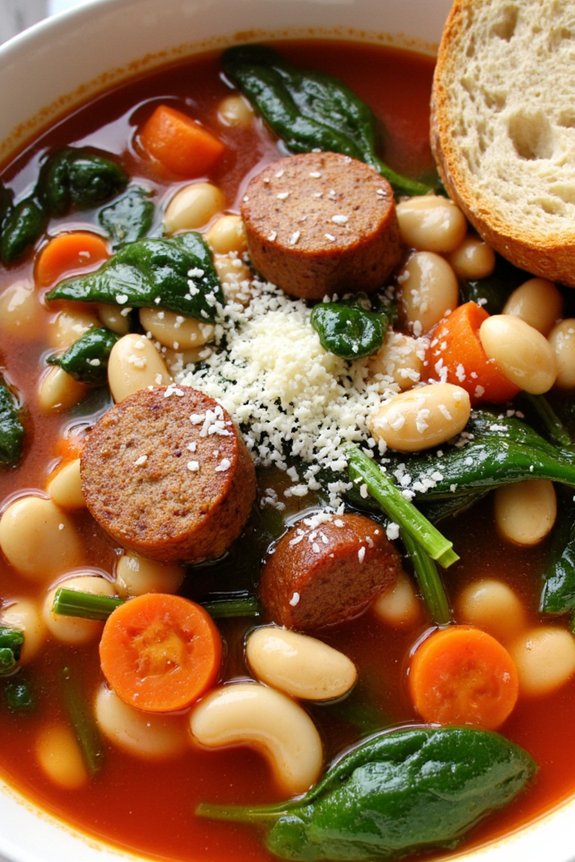 hearty tuscan sausage bean soup