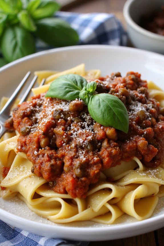 hearty vegetarian bolognese sauce