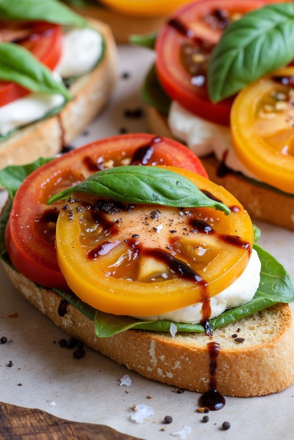 heirloom tomato mozzarella bruschetta