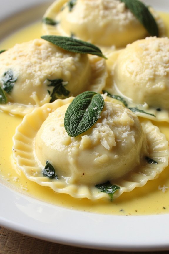 homemade artichoke spinach ravioli