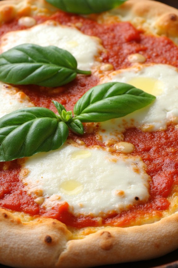 homemade basil margherita pizza