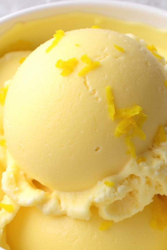 homemade creamy lemon gelato