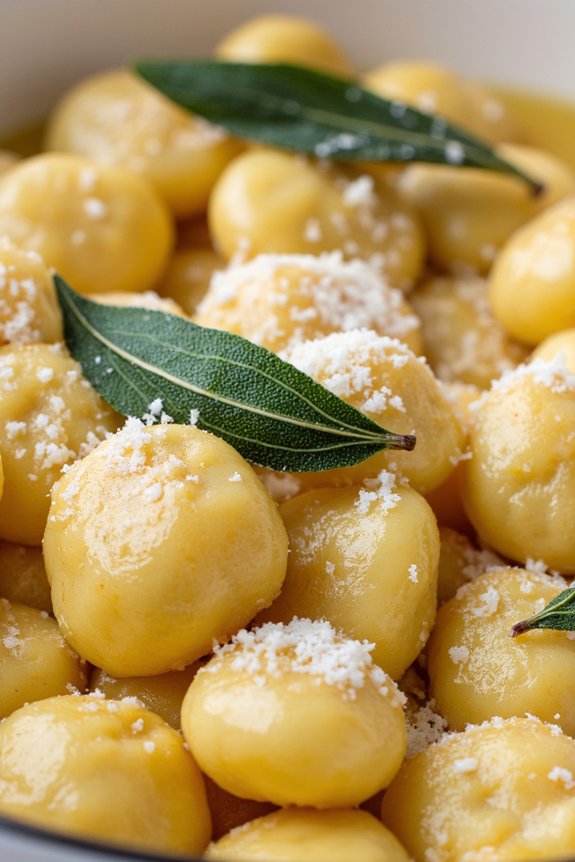 homemade gnocchi with sage