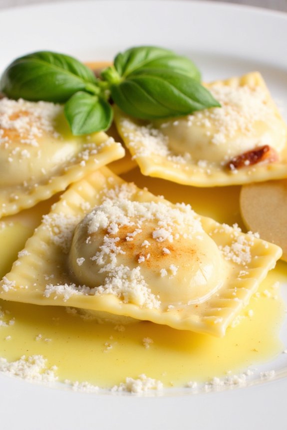 homemade ravioli with goat cheese