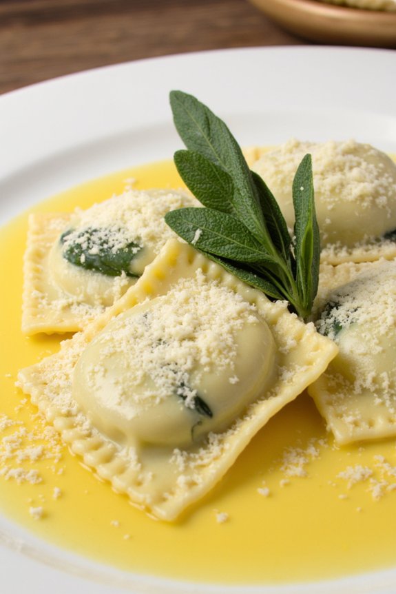 homemade ricotta spinach ravioli
