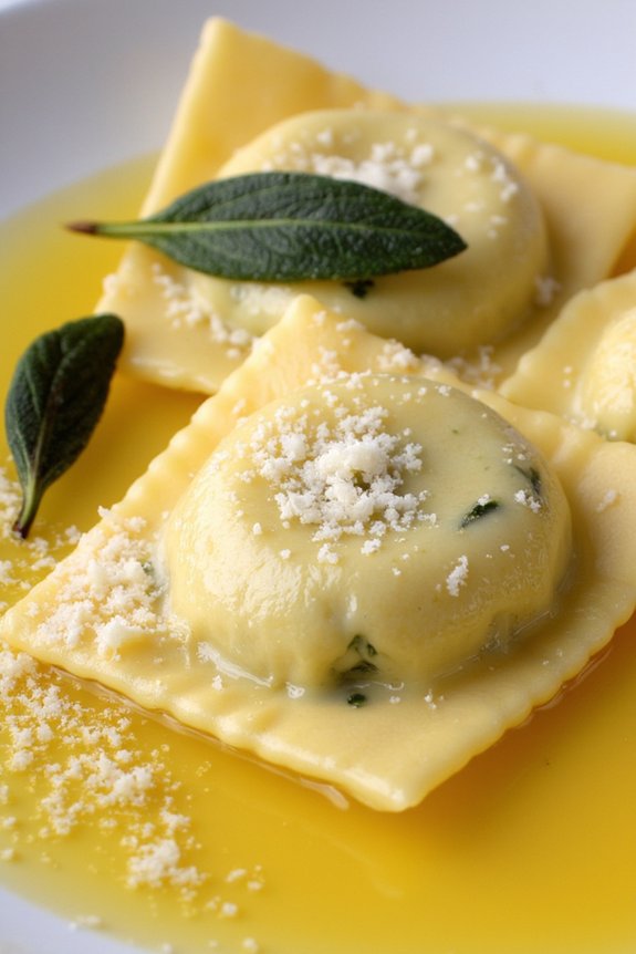 homemade spinach ricotta ravioli