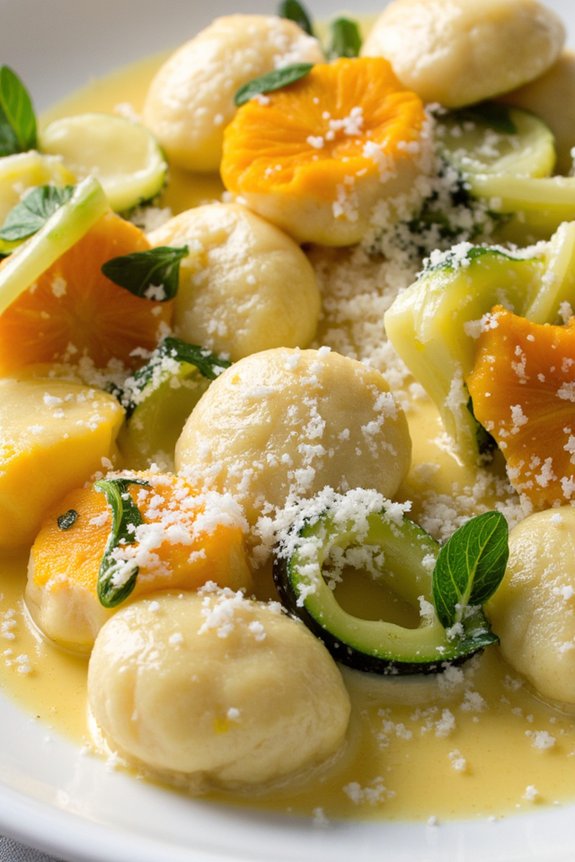 homemade zucchini flower gnocchi