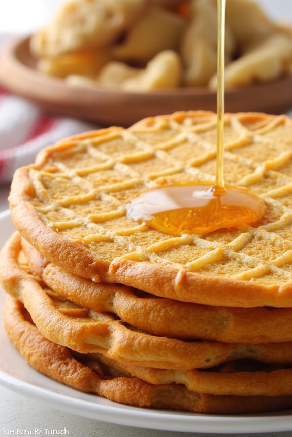 honey drizzled italian waffle cookies