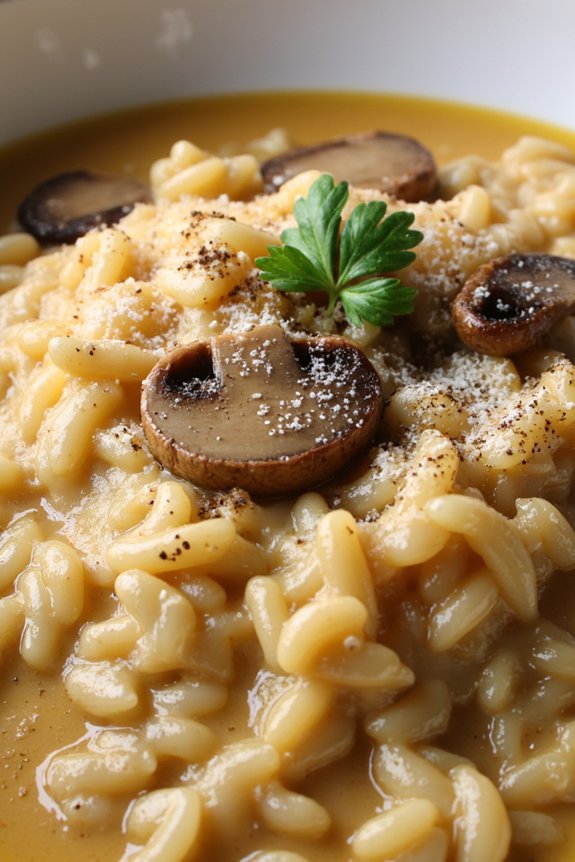 indulgent creamy mushroom risotto