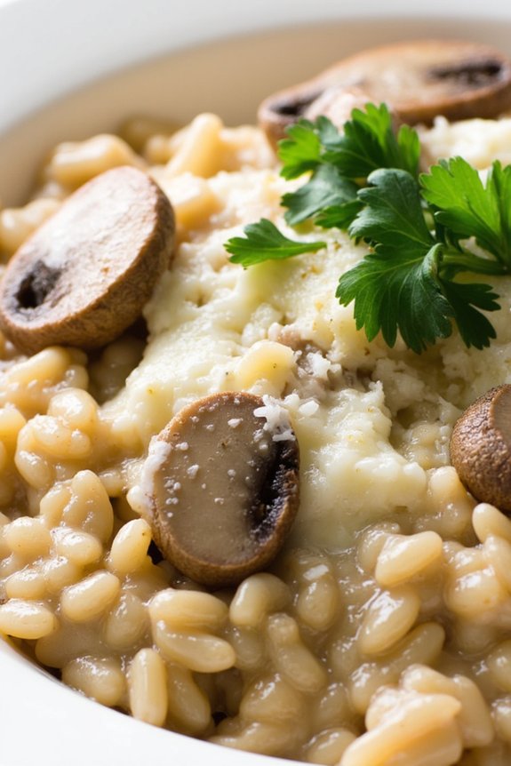 indulgent creamy mushroom risotto