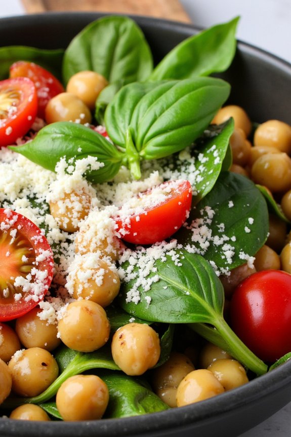 italian chickpea spinach bowl