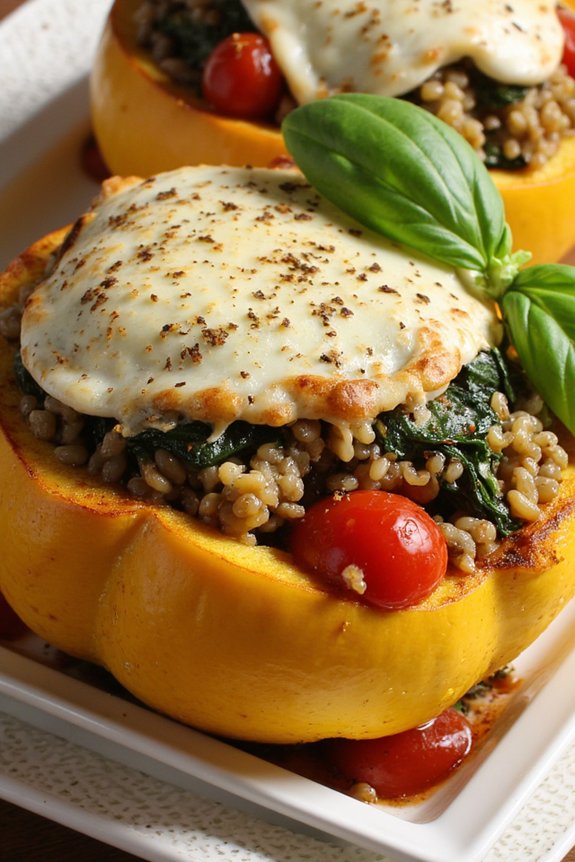 italian quinoa stuffed squash