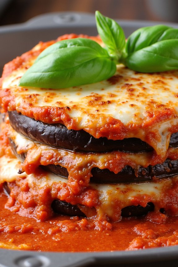layered eggplant cheese bake