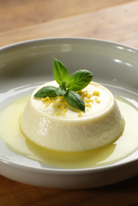 lemon basil panna cotta