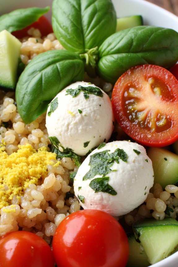 lemon basil quinoa bowl
