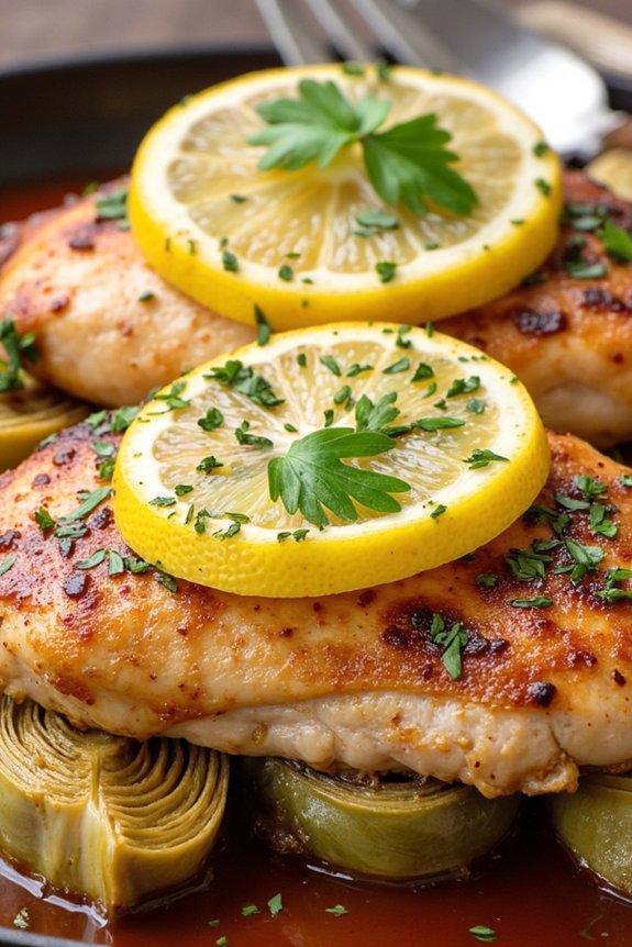 lemon chicken with artichokes