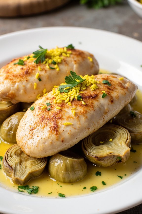 lemon chicken with artichokes