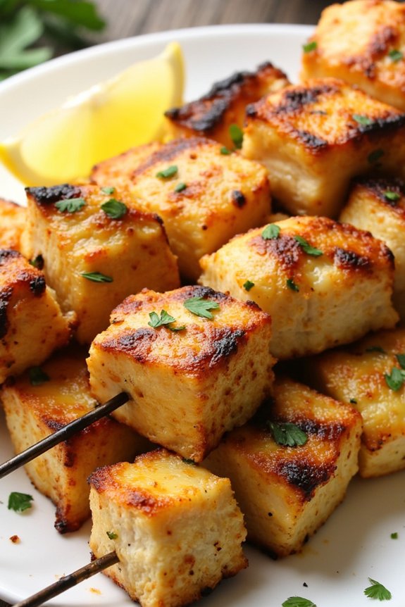 lemon garlic chicken skewers
