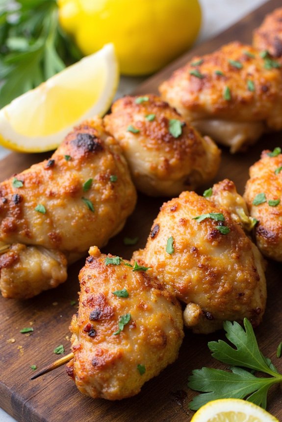 lemon garlic chicken skewers