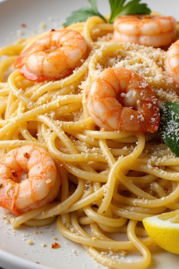 lemon garlic shrimp pasta