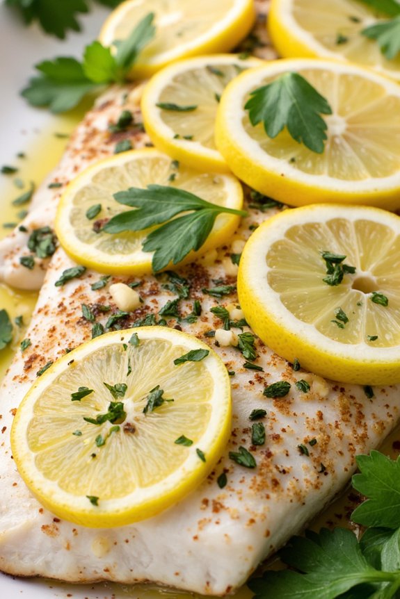 lemon herb baked sea bass
