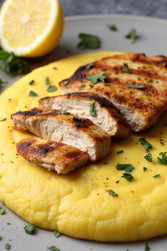 lemon herb polenta with chicken
