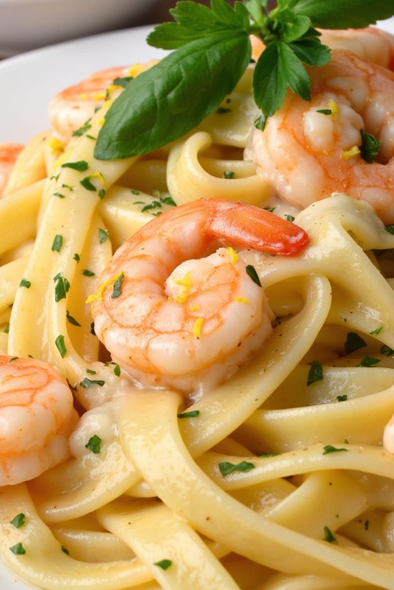 lemon herb shrimp fettuccine