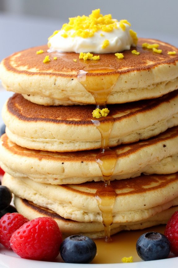 lemon infused fluffy pancakes