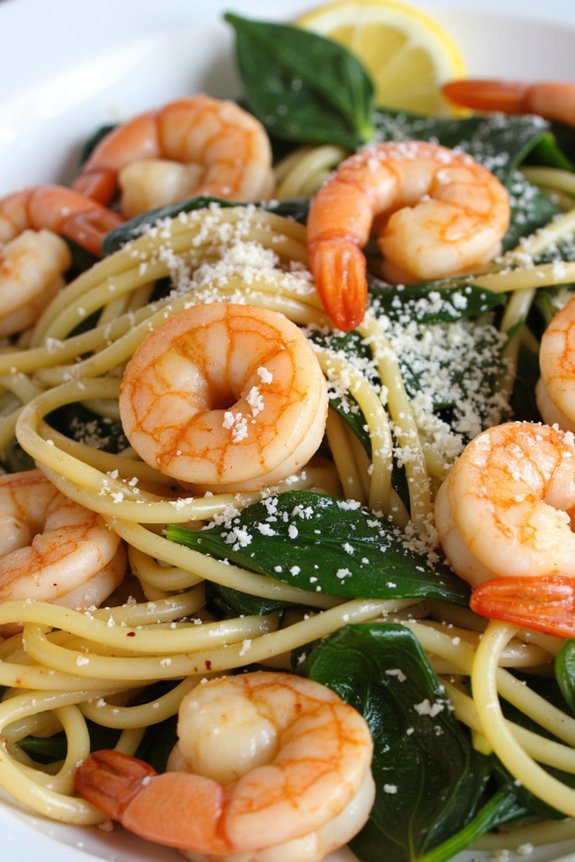 lemon shrimp spinach pasta recipe