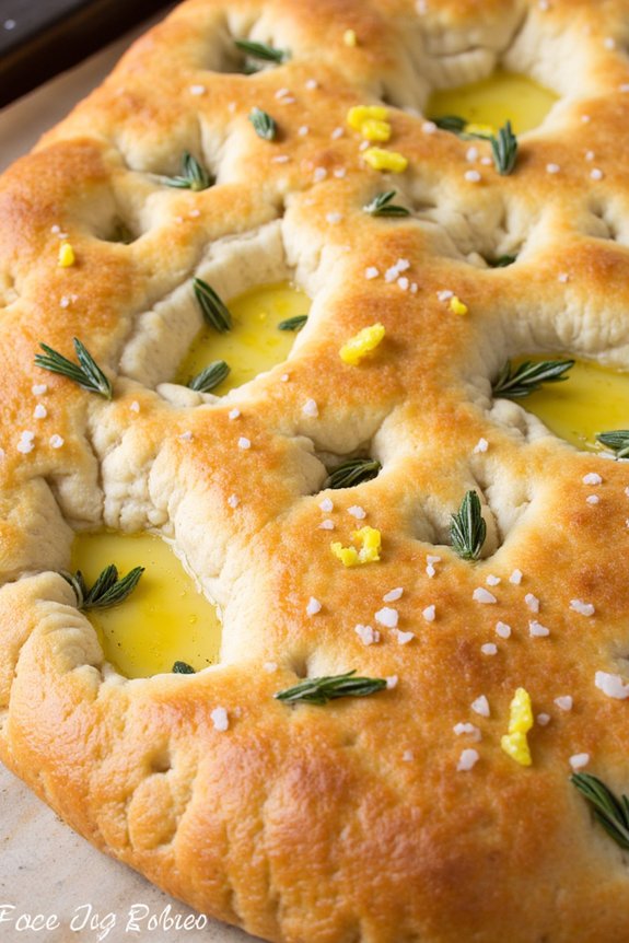 lemon thyme flavored focaccia