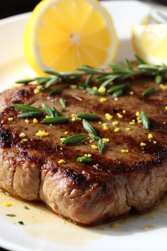 lemon thyme marinated steaks