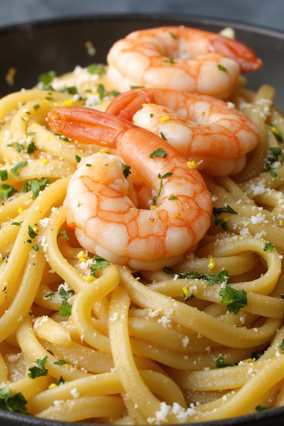 lemon thyme shrimp bucatini recipe