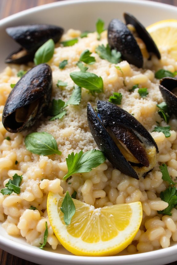 ligurian mussel herb risotto