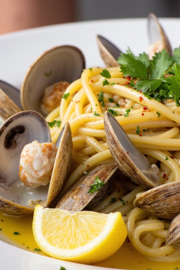 linguine clams white wine