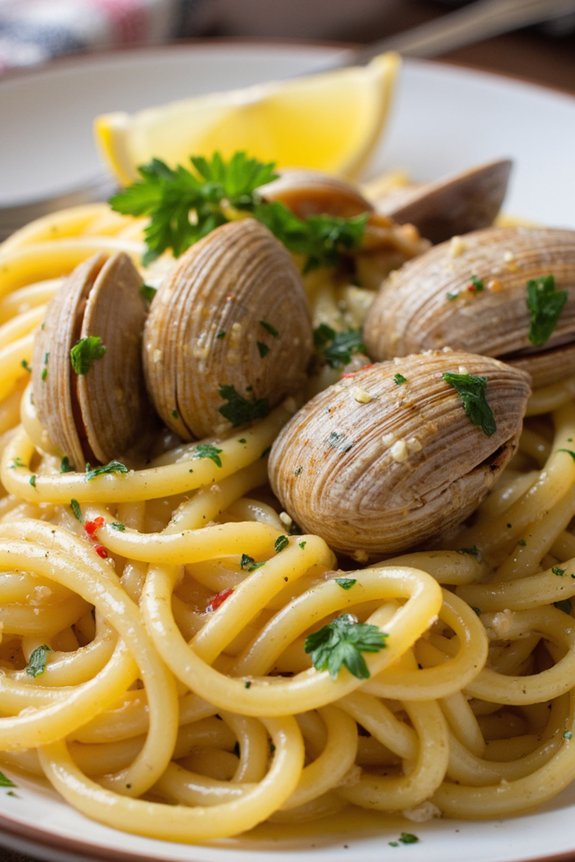 linguine clams white wine