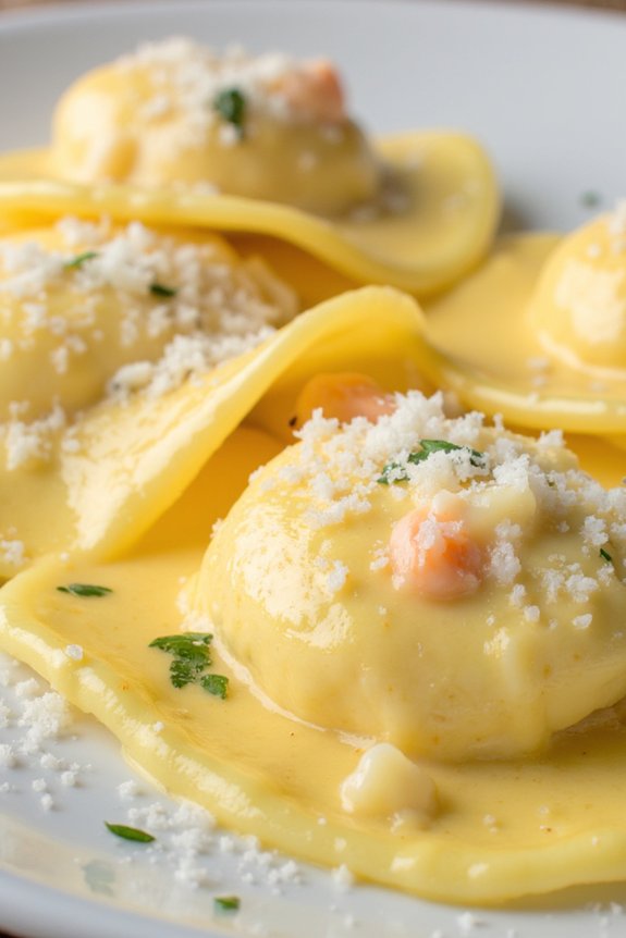 lobster ravioli with lemon
