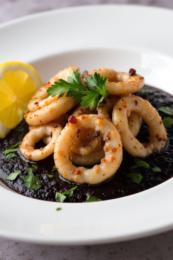 luxurious calamari ink dish