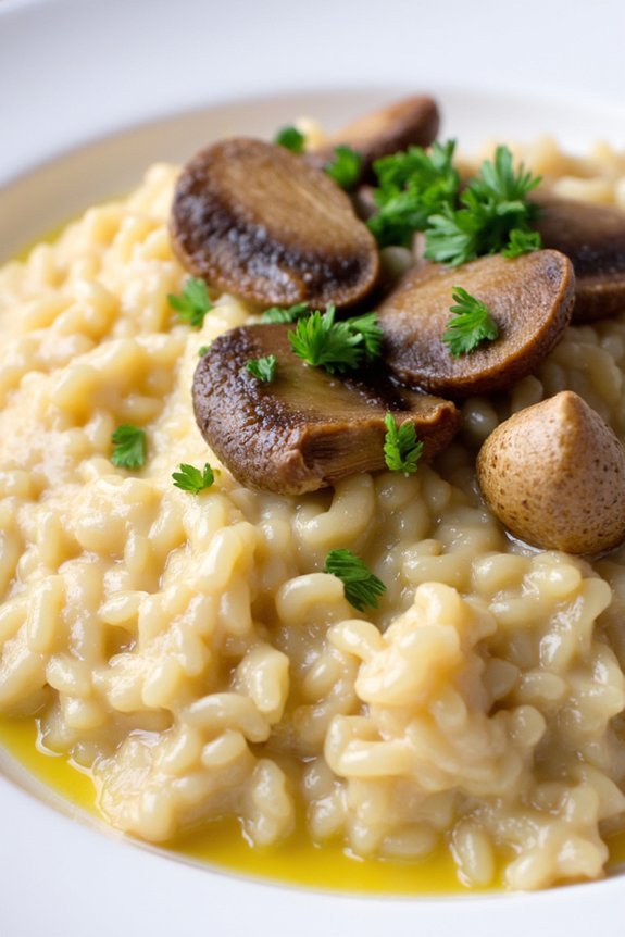 luxurious truffle mushroom risotto