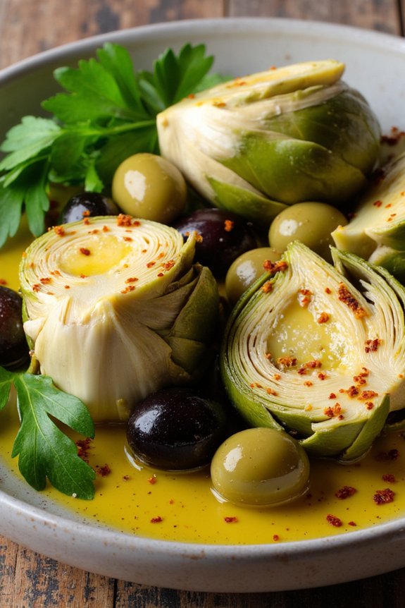 marinated artichokes and olives