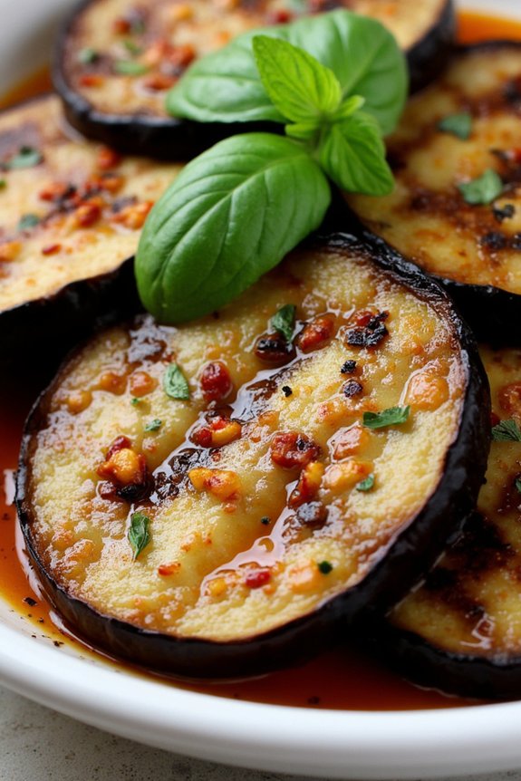 marinated eggplant with mint