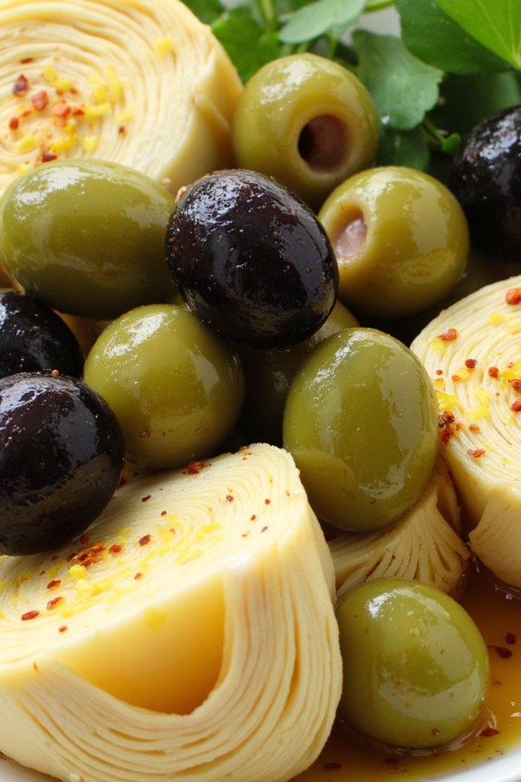 marinated olives and artichokes