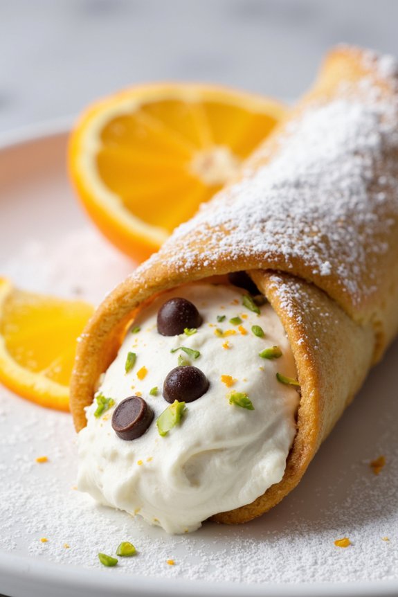 mascarpone filled crispy cannoli