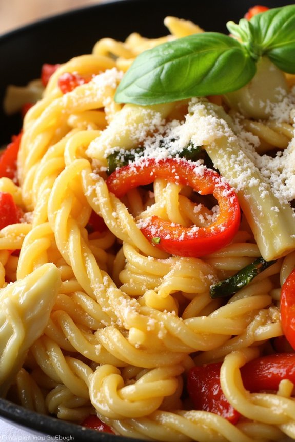 mediterranean pasta with artichokes